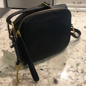 NWT Fossil Elle Crossbody Purse (Black)